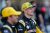 Formula One World Championship Carlos Sainz Jr (ESP) Renault Sport F1 Team and Nico Hulkenberg (GER) Renault Sport F1 Team at a team photograph.
Abu Dhabi Grand Prix, Sunday 26th November 2017. Yas Marina Circuit, Abu Dhabi, UAE.