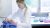 Chemist examines samples